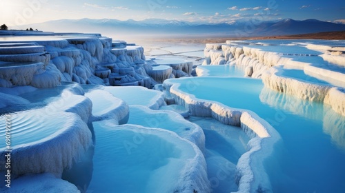 Travertine pools and terraces in Pamukkale