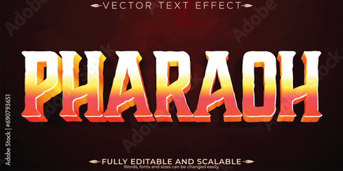 Pharaoh text effect, editable ancient and regal customizable font style photo