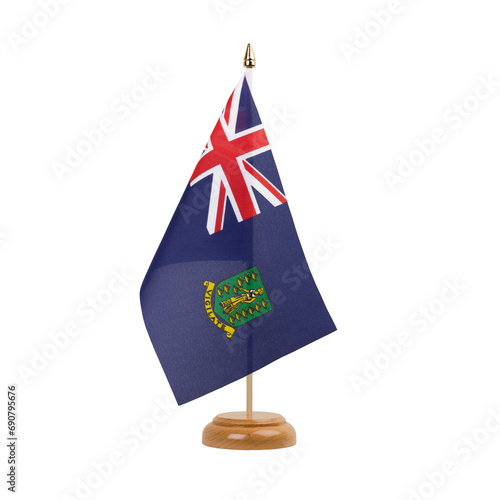 British Virgin Islands Flag, small wooden british virgin island table flag, isolated, alpha channel transparency, png