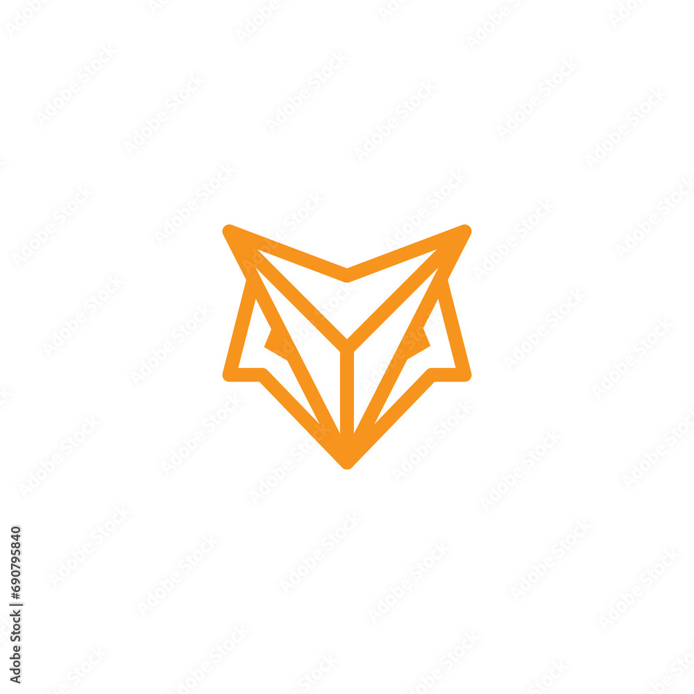 fox head outline vector icon logo illustration design fox head outline vector icon logo illustration design
