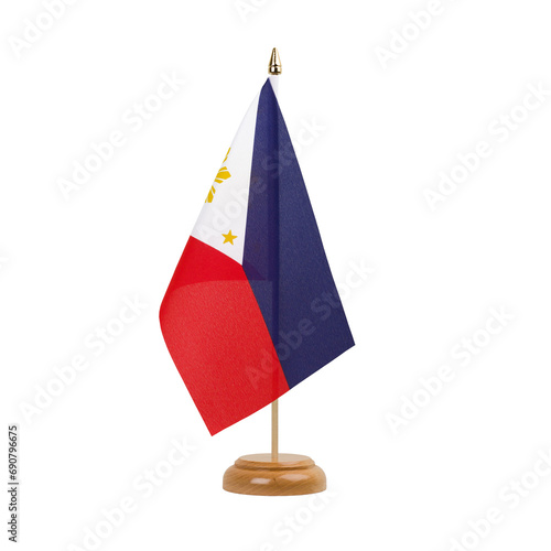 Philippines Flag, small wooden philippine, filipino table flag, isolated, alpha channel transparency, png