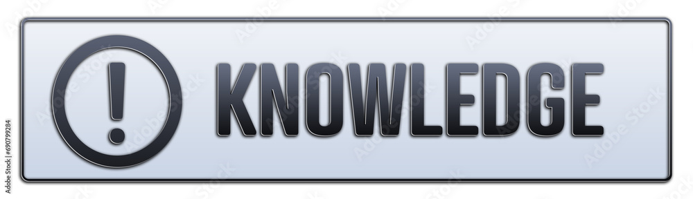 Knowledge symbol. A grey banner with word Knowledge. Isolated on white background. Knowledge symbol. A grey banner with word Knowledge. Isolated on white background.