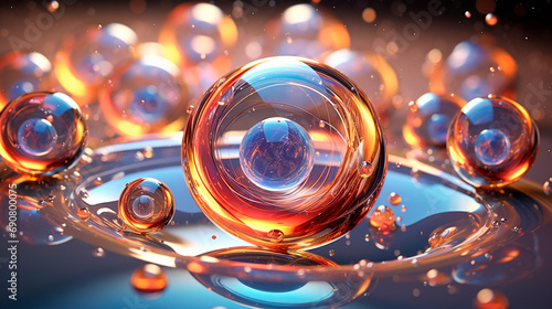multi-colored glass balls, background © Liubov