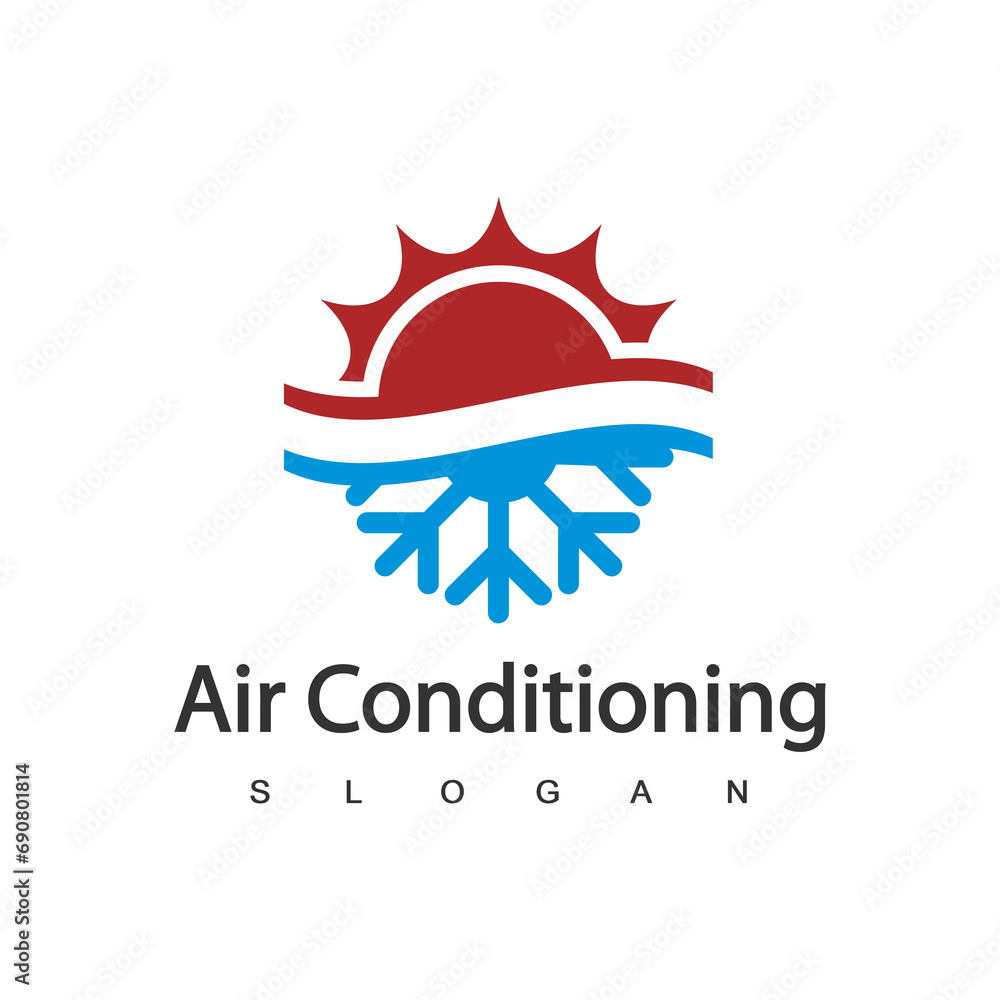 Obraz premium Air Conditioning Logo, HVAC Logo Concept