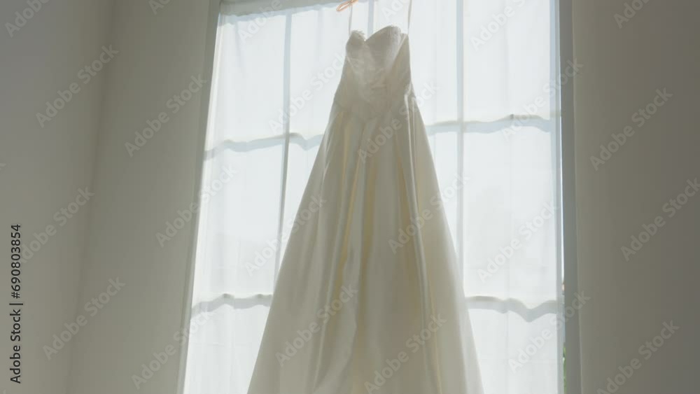 Bridal Gown Awaiting Its Moment in the Radiant Morning Light Bridal Gown Awaiting Its Moment in the Radiant Morning Light