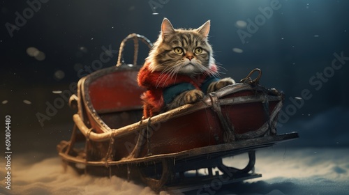 cat on a sled