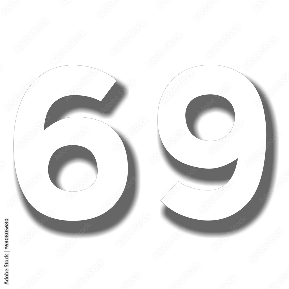 3d number 69 sixty nine on transparent background for design elements 3d number 69 sixty nine on transparent background for design elements