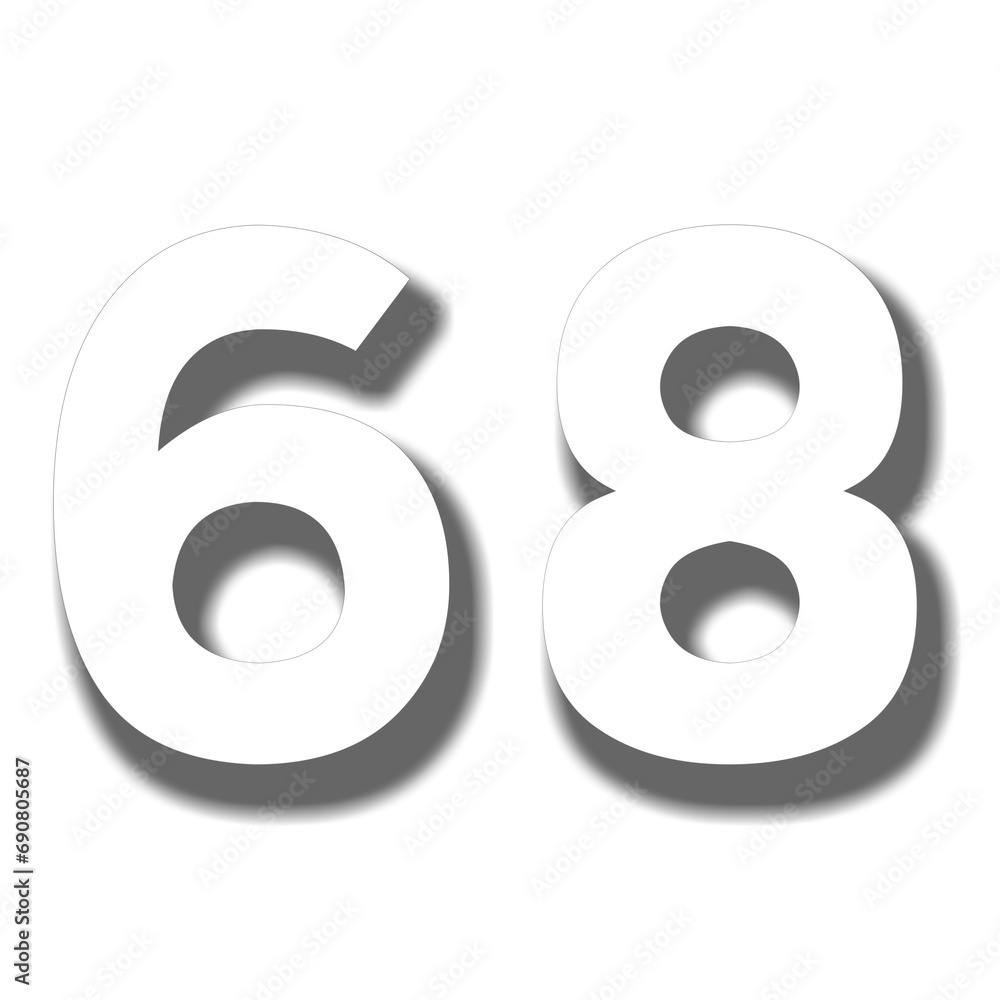 3d number 68 sixty eight on transparent background for design elements 3d number 68 sixty eight on transparent background for design elements