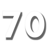 3d number 70 seventy on transparent background for design elements