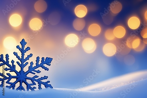 Yellow garland light boche above snow surface