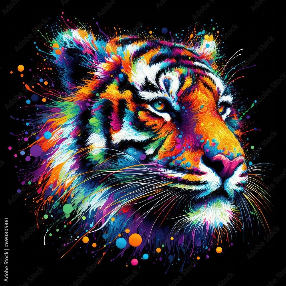 Ethereal Tiger Visage Ballet, GENERATIVE AI Ethereal Tiger Visage Ballet, GENERATIVE AI