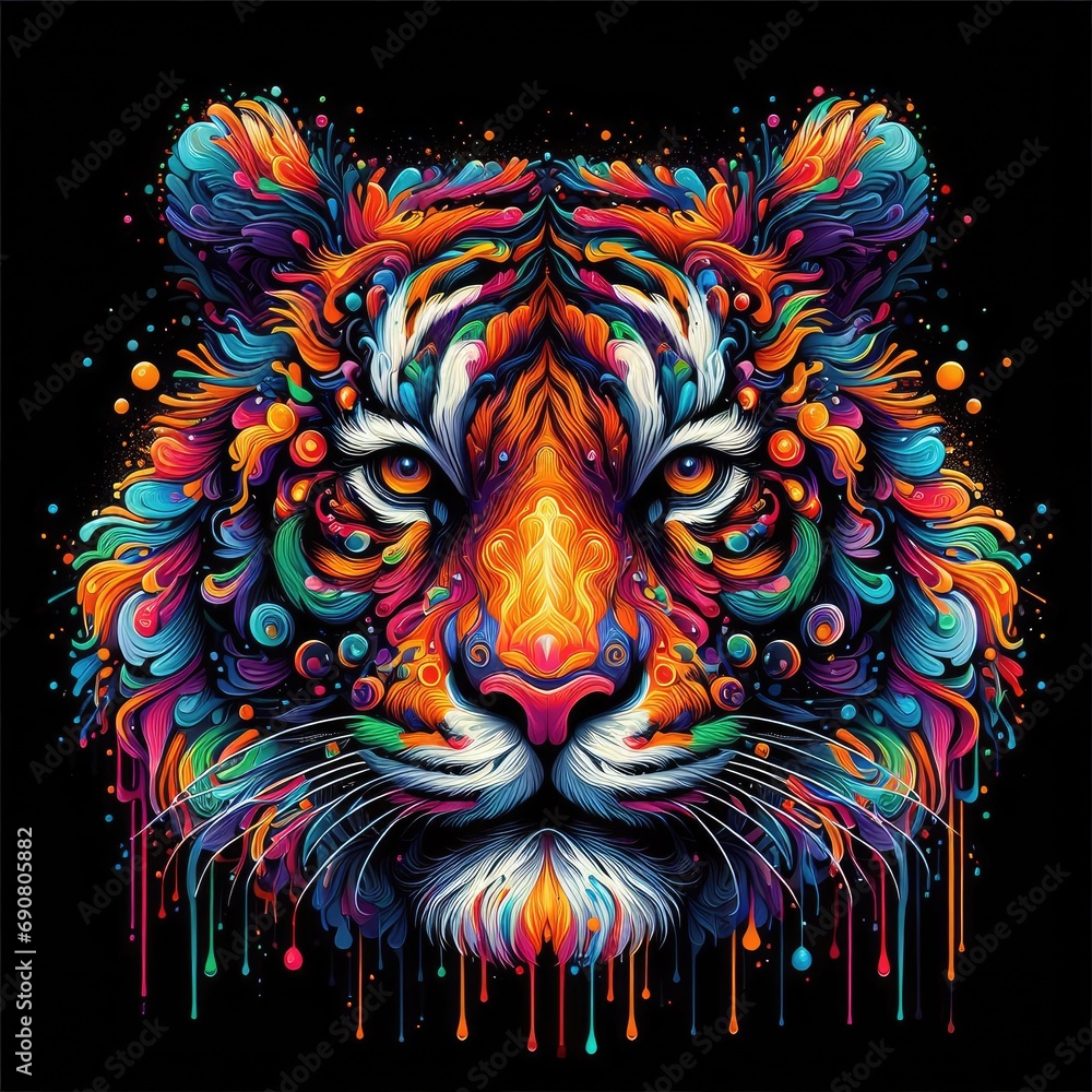 Ethereal Tiger Visage Ballet, GENERATIVE AI Ethereal Tiger Visage Ballet, GENERATIVE AI