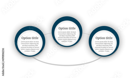 Infographic with circles design with 3 options or steps. Infographics for business concept.