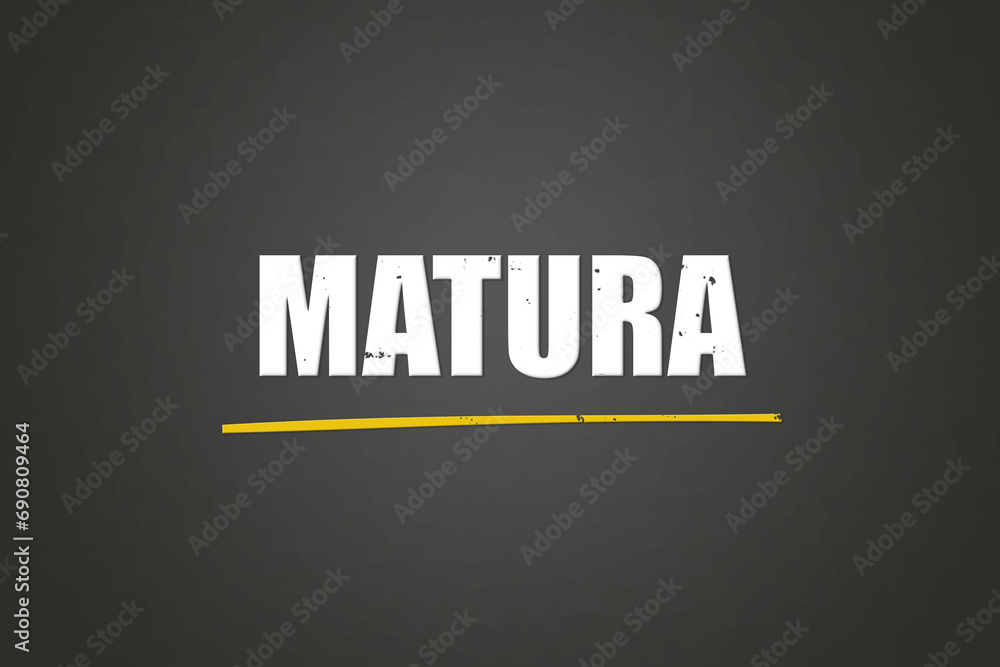 Matura. A blackboard with white text. Illustration with grunge text style. Matura. A blackboard with white text. Illustration with grunge text style.