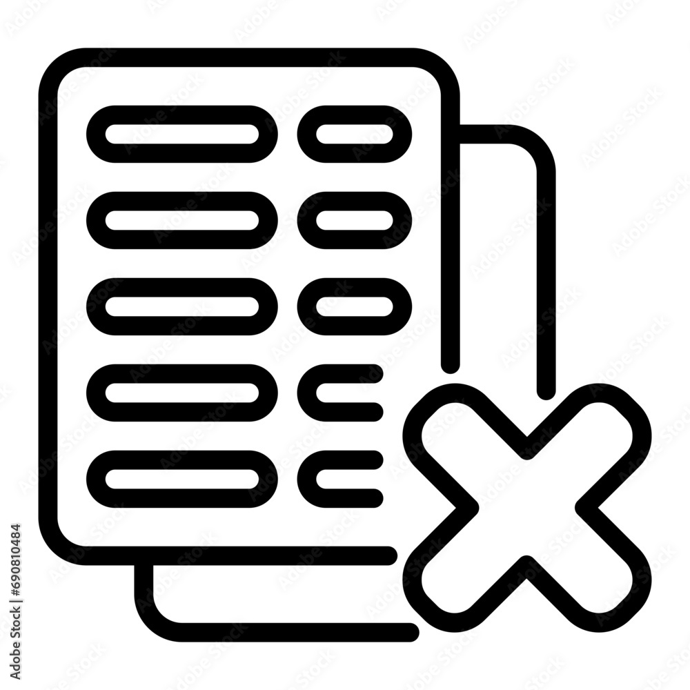remove document icon, line icon style remove document icon, line icon style