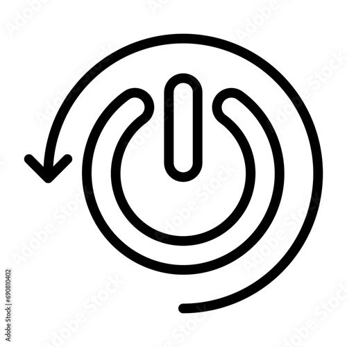 restart icon, line icon style
