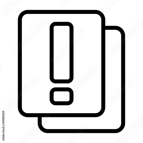 warning document icon, line icon style