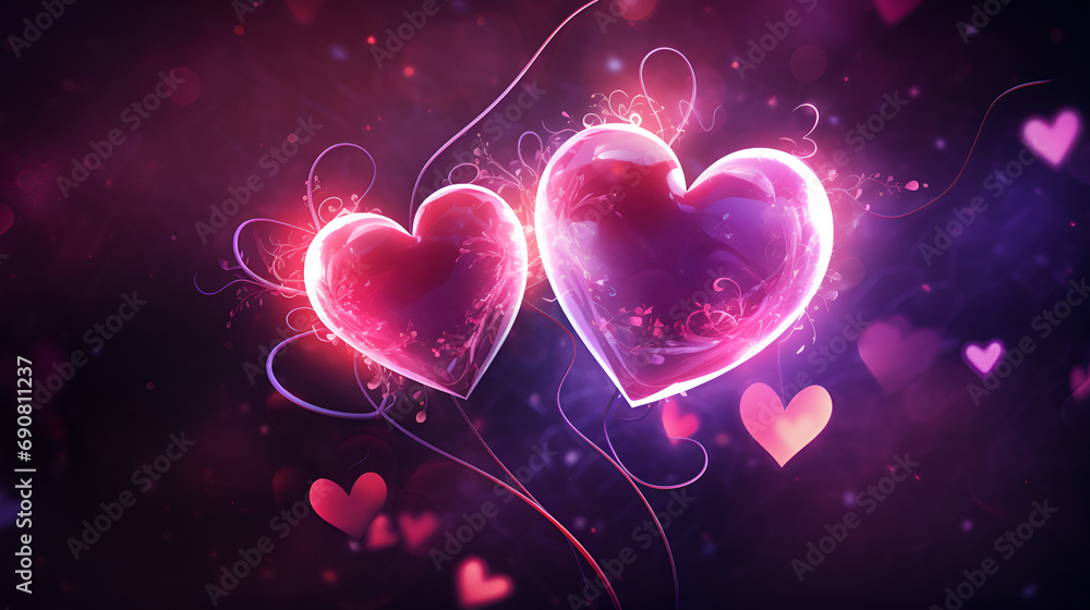 Abstract Bokeh Purple Hearts Valentine Day Background. heart shaped bokeh close up - soft blur focus. Abstract Bokeh Purple Hearts Valentine Day Background. heart shaped bokeh close up - soft blur focus.