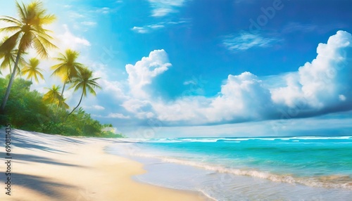 Concept of summertime on beach. Blue sky  © adobedesigner