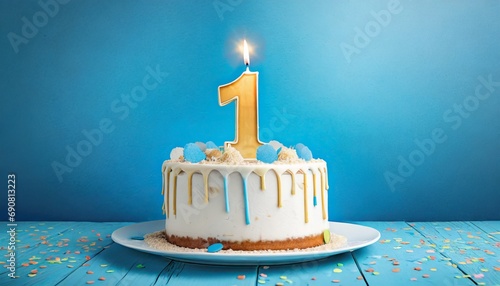 1 number birthday cake, one number birthday cake.