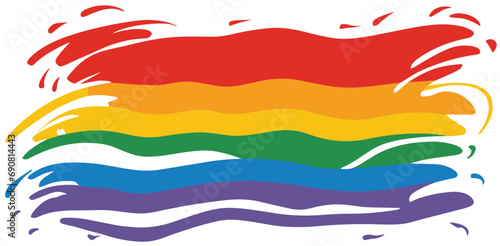 Vector flat new lgbt lgbtq+ pride rainbow flag isolated on background