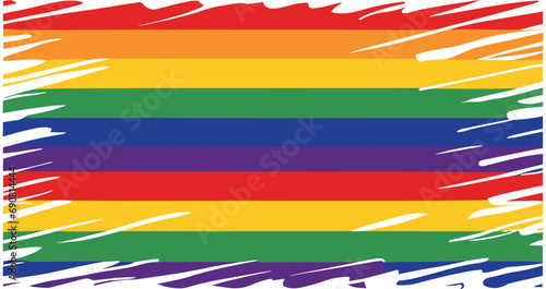Vector flat new lgbt lgbtq+ pride rainbow flag isolated on background