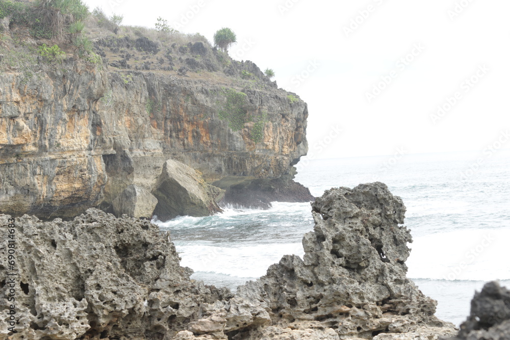 beautiful cliffs on the beach