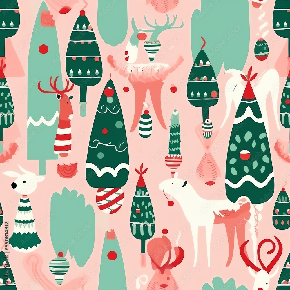 christmas seamless pattern with cartoon santa claus christmas seamless pattern with cartoon santa claus