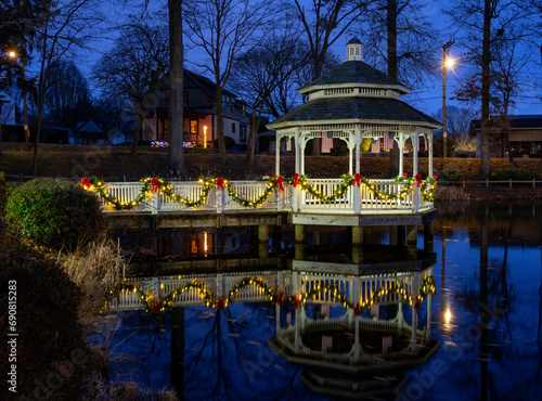 Gazebo with Christmas decorations