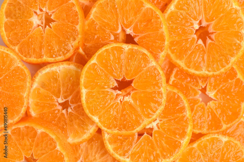 fresh juicy sliced ​​tangerines, background of sliced ​​tangerines 7