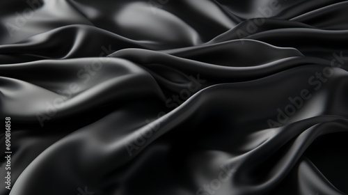 Black Satin background - monochrome - black and white - dramatic - stylish - silk 