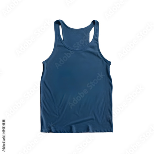 Blue Unisex Tank Top Mockup Illustration Art with a Transparent Background Generative AI.