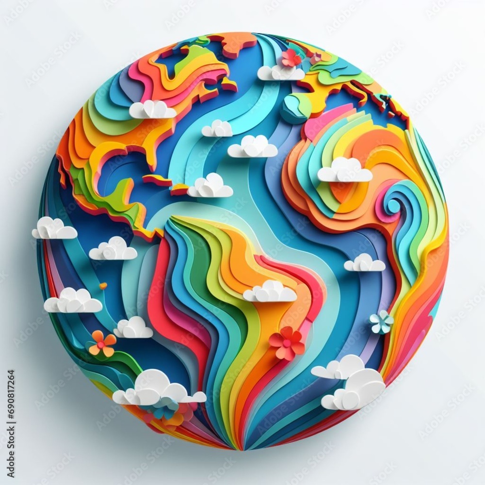 illustration of colorful earth. ai generate illustration of colorful earth. ai generate
