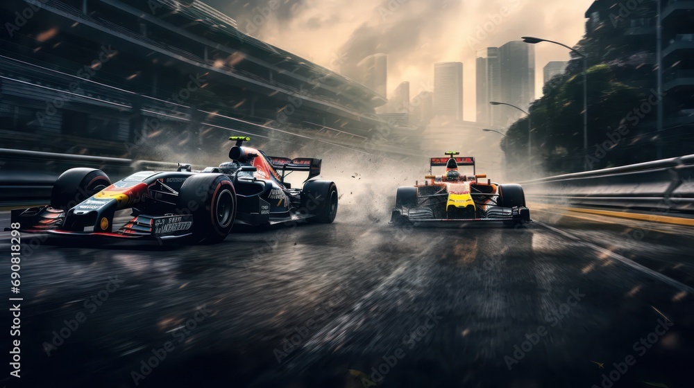 Obraz premium Formula1 Cars Race and Competing