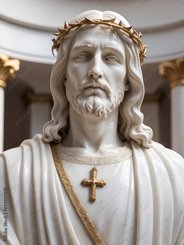 Obraz premium A Statue of Jesus. Generative AI