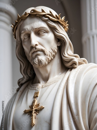 A Statue of Jesus. Generative AI photo