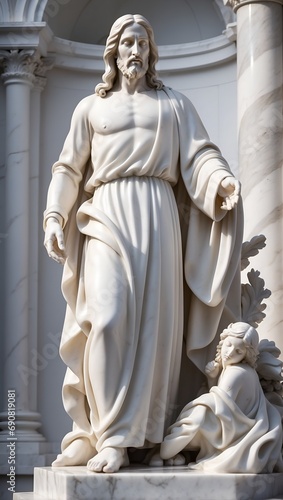 A Statue of Jesus. Generative AI photo