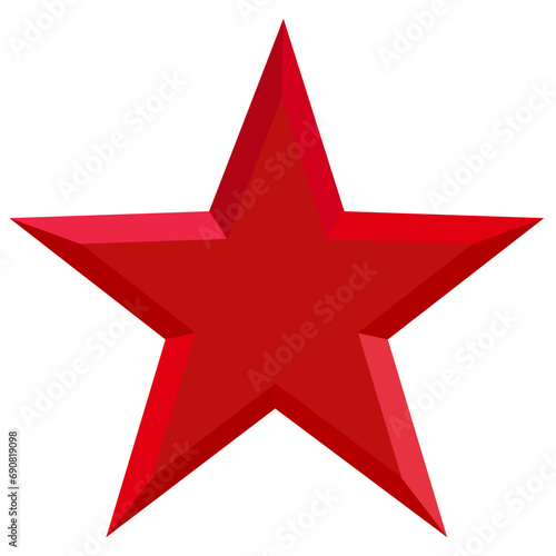 Red star five corners without background photo