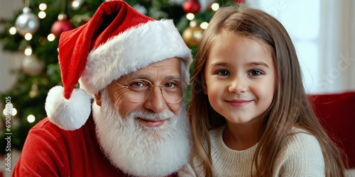 Happy Santa Claus grandpa w...