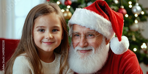 Happy Santa Claus grandpa w...