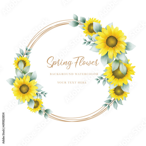 yellow sunflower wreath arrangement design #690820854