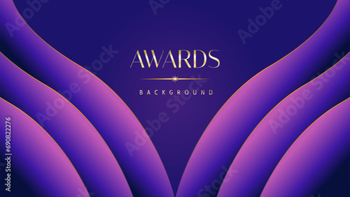 Pink blue purple golden royal awards graphics background. Lines growing elegant shine spark. Luxury premium corporate abstract design template. Banner certificate dynamic shape.