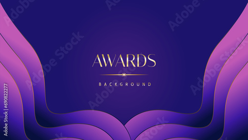 Pink blue purple golden royal awards graphics background. Lines growing elegant shine spark. Luxury premium corporate abstract design template. Banner certificate dynamic shape.