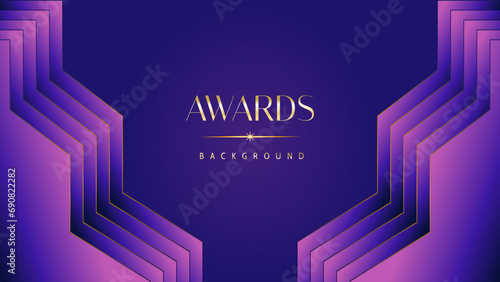 Pink blue purple golden royal awards graphics background. Lines growing elegant shine spark. Luxury premium corporate abstract design template. Banner certificate dynamic shape.