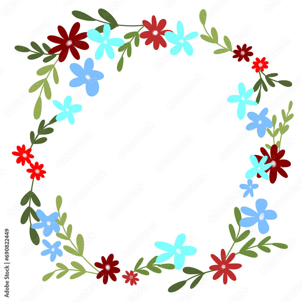 Fototapeta premium Floral wreath illustration
