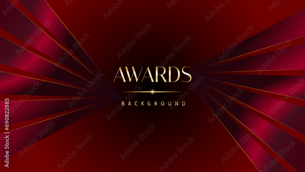 Red maroon golden royal awards graphics background. Golden sidelines. Modern template grand luxury premium corporate abstract design template trophy banner certificate. - obrazy, fototapety, plakaty 