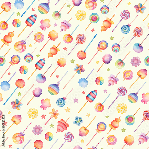  Colorful Candies | Seamless pattern design (ID: 690822822)