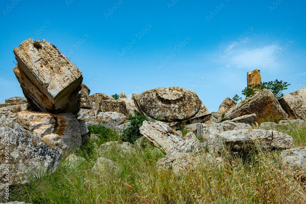 Crumbled Temple of Zeus in Selinunte - Sicily - Italy