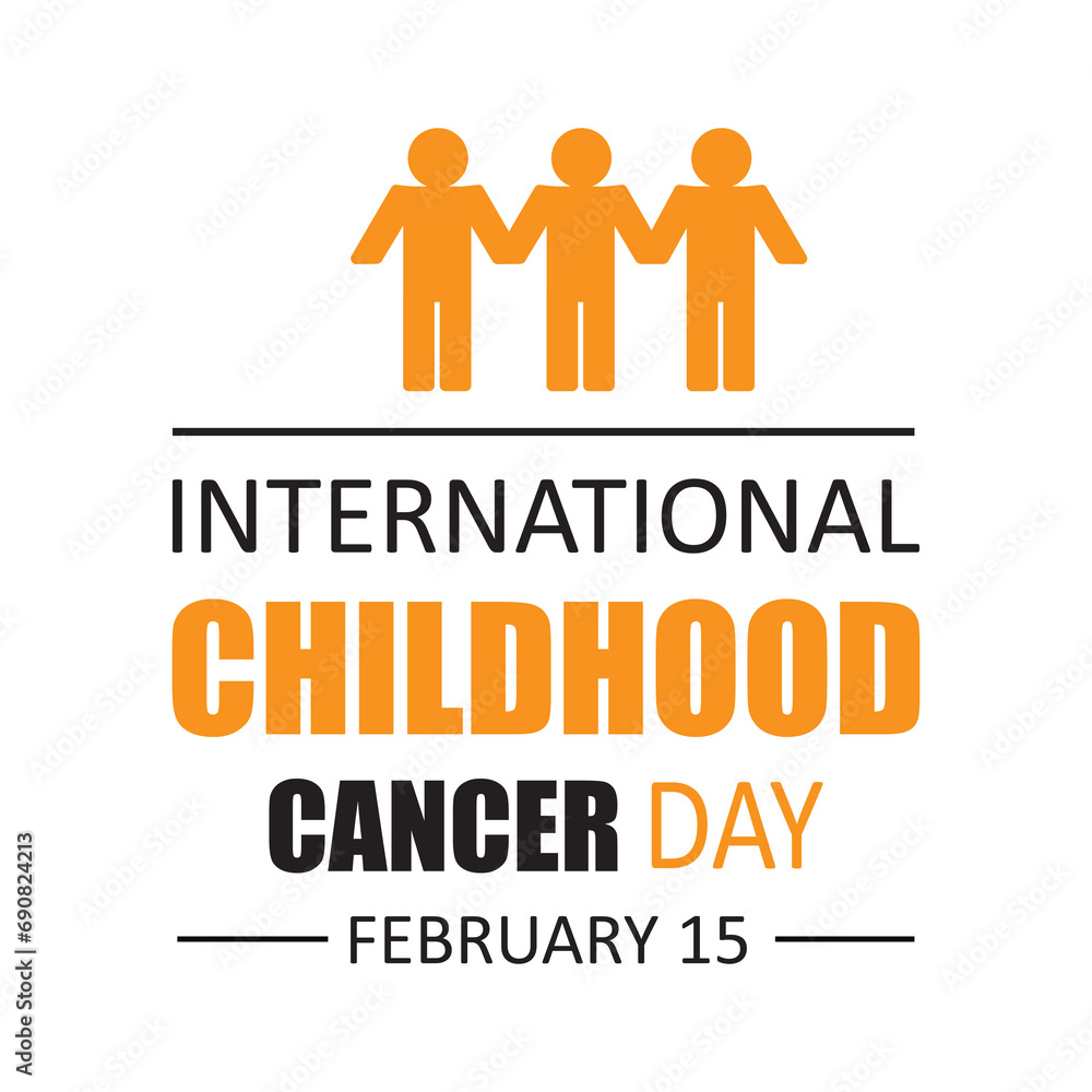 International Childhood Cancer day is observed every year on February 15, Vector illustration flat design on white background..eps International Childhood Cancer day is observed every year on February 15, Vector illustration flat design on white background..eps
