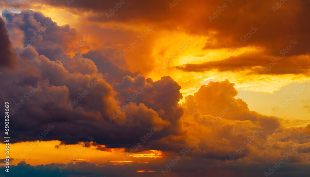 Vibrant sunset, swirling clouds in a dark red abstract sky, perfect for dramatic designs and copy space